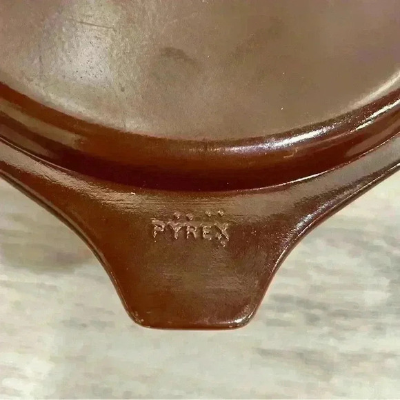 Vintage 1970s Pyrex Brown Old Orchard 1 Quart Casserole Dish With Lid 473 - Picture 8 of 8
